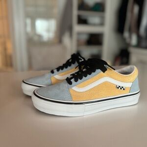 Vans Yellow and Gray Sneakers Classic Skate Style
